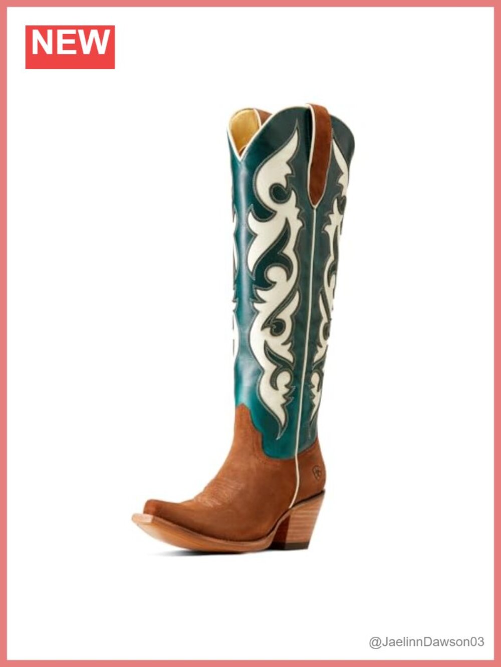 Ariat Elvira Western Boots Suede Leather Square Toe Mid-Calf Pull-On
